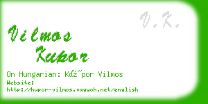 vilmos kupor business card